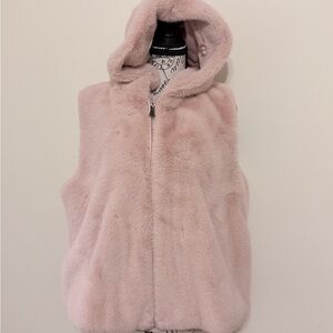 Women's Pink Faux Fur Vest